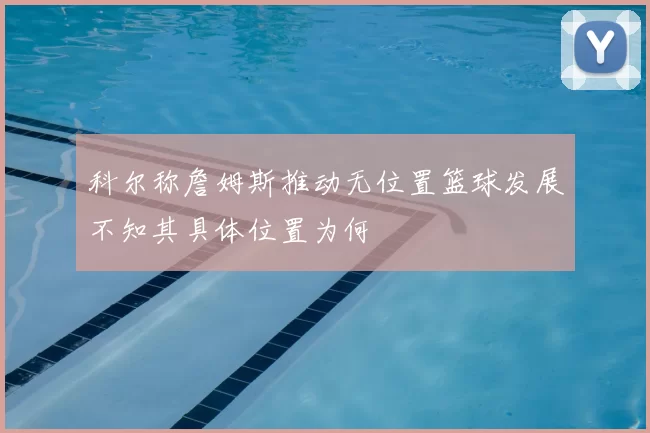 科尔称詹姆斯推动无位置篮球发展不知其具体位置为何